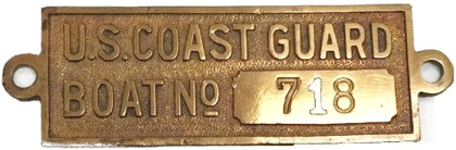 US CoastGuard Boat no 718 Brass Plaque